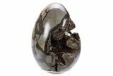 Septarian Dragon Egg Geode - Black Crystals #305796-1